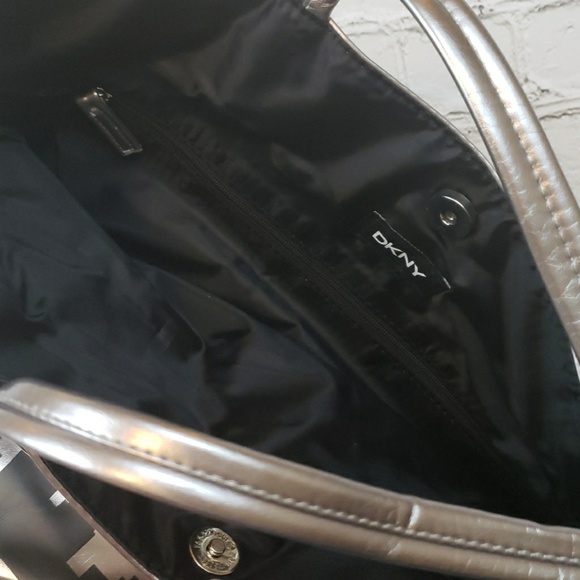 **SOLD**NEW Metallic DKNY Tote Bag - Picture 3 of 3
